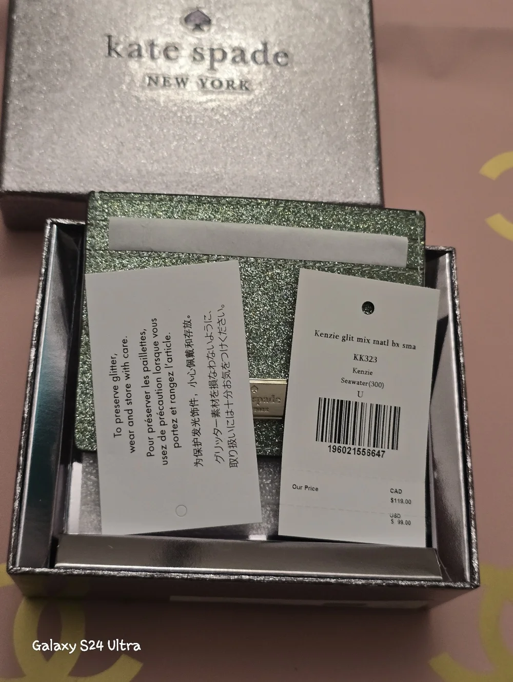Kate Spade NY Kenzie Glitter Card Case NWT